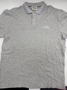 Scotch & Soda Embroidered Logo Pique Polo in Grey Heather